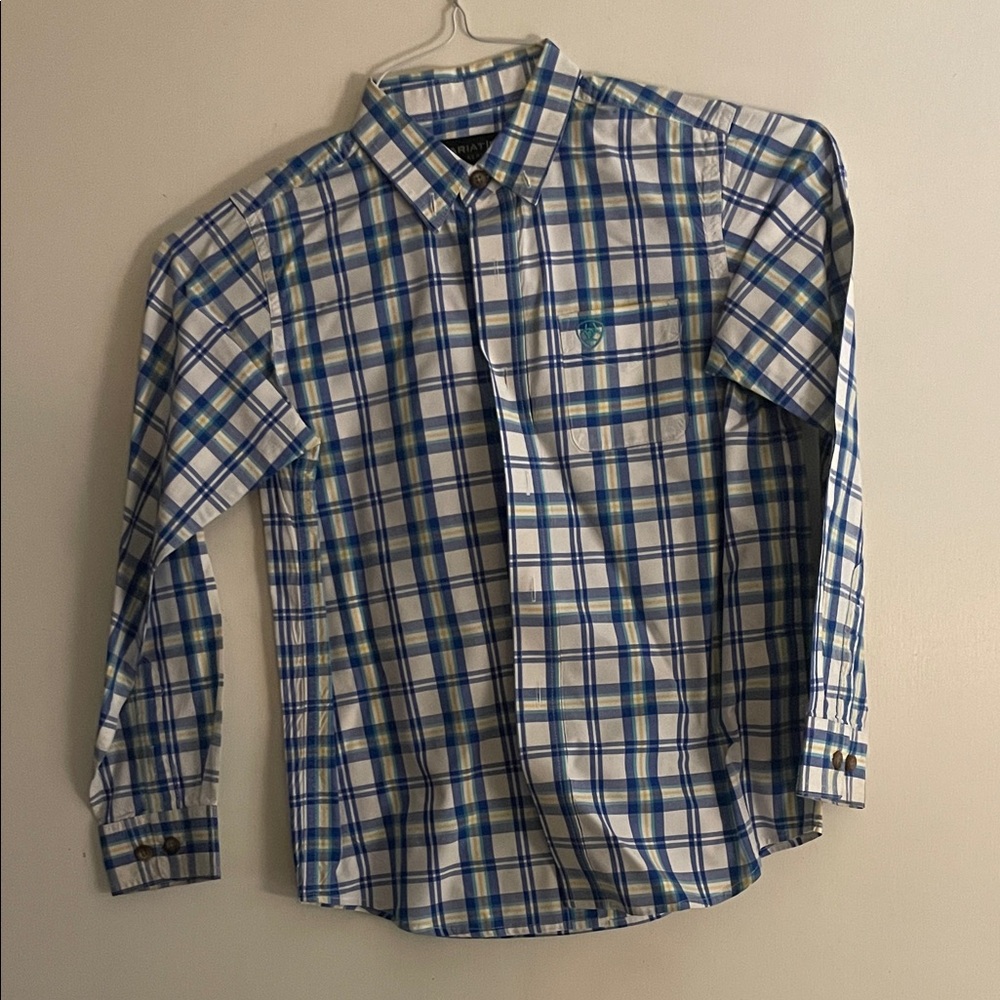 Ariat. Blue and White Checkered Shirt